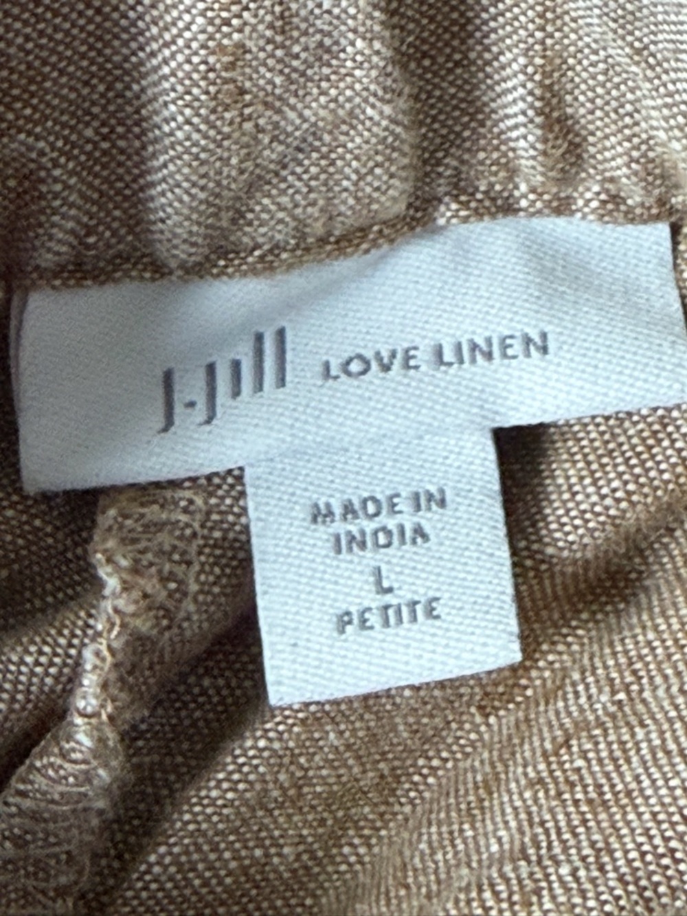 J. Jill Women's Taupe Linen Elastic Waist Wide-Leg Pants Size Large 54822 - Picture 8 of 10